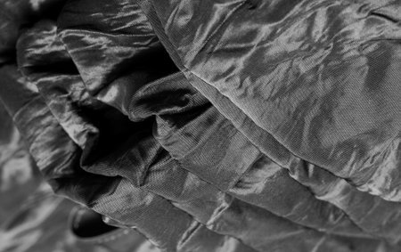 Premium black silk fabric is an exceptional fabric, beautiful on its own or as an accessory to highlight your perfect choice.の写真素材