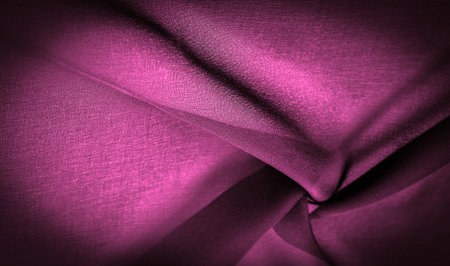 Transparent dark red chiffon, silk, red venetian abstract background. - it is a soft transparent fabric with a slight roughness (matte, crepe) due to the use of twisted yarnの写真素材
