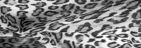 silk fabric black and white with leopard print. Lightweight silk with leopard print will perfectly...