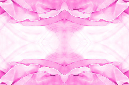 Seamless kaleidoscope, pink silk. Stand out from the crowd in vibrant color that reflects light in shimmering ripples of delightful sophistication with this hot pink silk crepe de chine.の写真素材