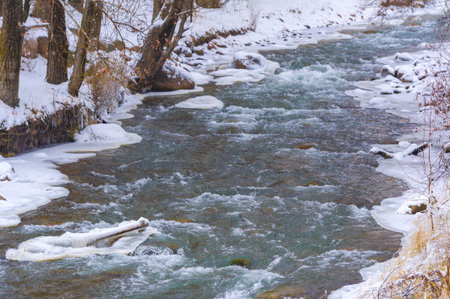 The river freezes in winter. My favorite part of winter with our local river is how the mist rolls...