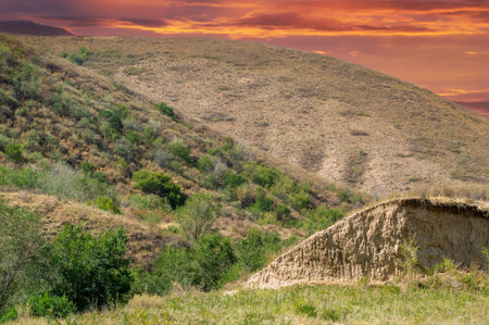 Immerse yourself in the breathtaking scenery of the clay mountains. appreciate the pristine and untouched beauty of nature. peace and tranquility surrounded by these natural wonders.の写真素材