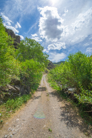 Explore rugged terrain and enjoy the thrill of off-road driving. Test your skills on challenging mountain trails. Along the way, enjoy stunning views and natural scenery.の写真素材