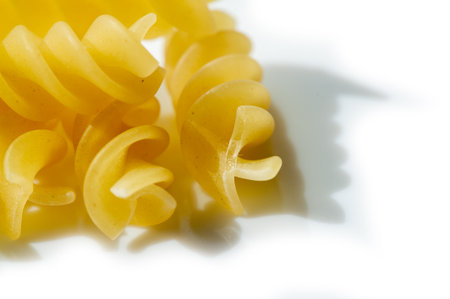 Created in Italy. Fusilli is a type of pasta made from wheat. Often served for lunch or dinner. Fusilli can be combined with various sauces and ingredients.の写真素材