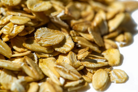 Start your day with a healthy breakfast. Choose oatmeal, porridge or muesli. Get ready for a busy morning quickly and easily.の写真素材