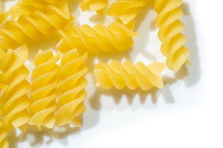 Fusilli Sorrento is a type of Italian pasta made from wheat. Enjoy a delicious lunch with fusilli Sorrento. The golden color of the pasta adds elegance to any dish.の写真素材
