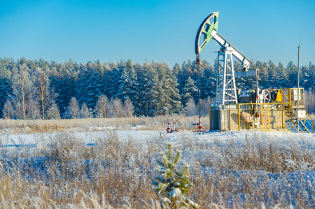 A concept inspired by winter frosts and the pumps used in oil production. The ability to create abstract live images or designs incorporating these elements. Finding inspiration in contrastの写真素材