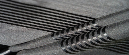 Silk fabric. light transparent silk fabric with stripes of different sizes, black. texture, background, pattern,の写真素材