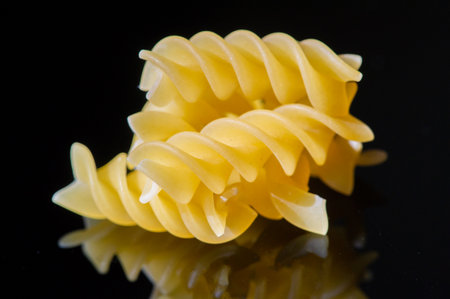 Real Italian fusilli made from wheat. Fusilli Sorrento is a popular lunch option. Golden pastas are ideal for any dish.の写真素材