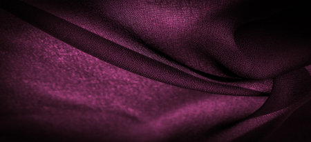 Transparent dark red chiffon, silk, red venetian abstract background. - it is a soft transparent fabric with a slight roughness (matte, crepe) due to the use of twisted yarnの写真素材