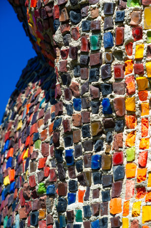 A breathtaking experience in the heart of the city. Vibrant mosaic tiles create a kaleidoscope of colors and shapes. Street art that captivates and inspires passersby.の写真素材