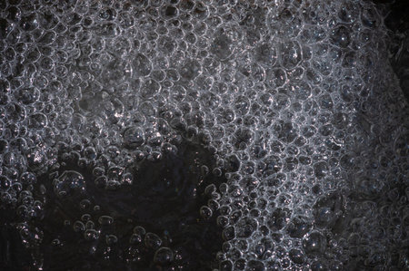 Enjoy the beauty of the mountain river. Watch as mesmerizing air bubbles dance on the surface of the...