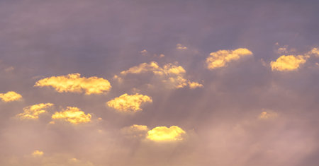 Clouds dawn sunset romance. Endless horizons and the setting sun. The sun says goodnight again