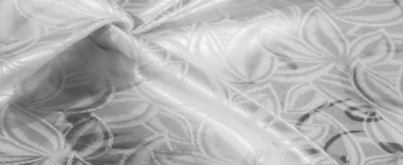 Shiny Satin Fabric with Curved Pattern
