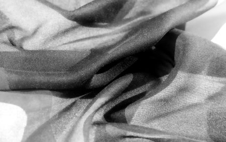 Experience the elegance of luxurious fabric with a silky texture. Available in sophisticated black and white for timeless appeal. Unique slightly wrinkled texture adds depth and dimension.の写真素材