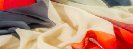 Available in striking colors: red, black and white. Creates a unique sense of depth and texture thanks to intricate folds Textile art that highlights the beauty of the details Each fold tells a storyの写真素材