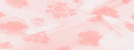 Blur This fabric displays a seamless combination of soft pink floral prints over a lightweight...