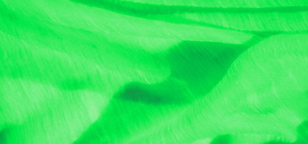 Blur: A luminous green fabric with finely detailed threadwork creates an abstract, textured...