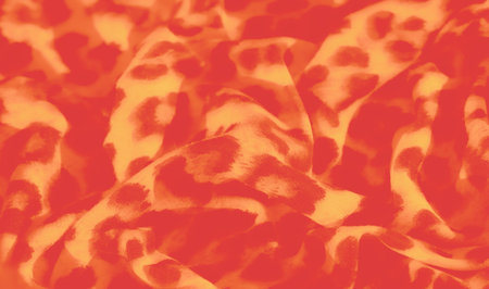 Blur. A striking fabric in bright orange and yellow with a blurred leopard print design. The flowing...