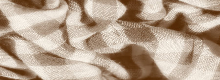 Blur a close-up view of checkered fabric with a smooth flow, showing the intricate weave of the...