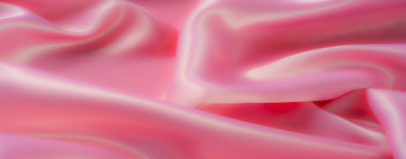 Blur soft, silky pink satin fabric with graceful folds, showing the elegance and smooth texture, ideal for luxurious design projects and backgroundsの写真素材