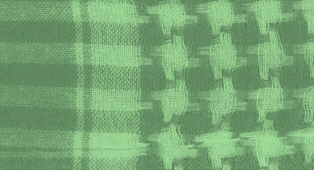 Blur the interwoven pattern and soft hues of green on this fabric create an engaging, textured...
