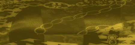 Blur, this textured yellow fabric combines glossy chains with bold houndstooth elements, adding a...