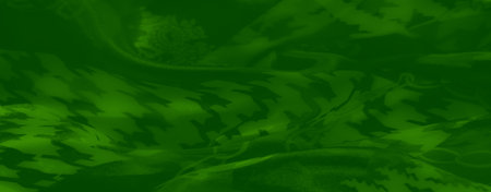 Blur. Green fabric with bold abstract patterns featuring angular shapes and smooth lines,...