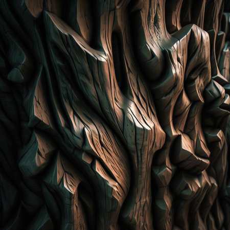3d realistic elven wood bark background wallpaper, no furniture, zoomed inの素材