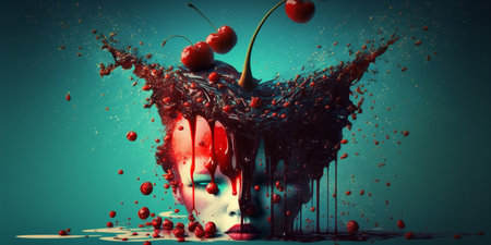 A collection of photographs showcases the versatility of cherries in a variety of culinary contexts. The collection highlights the vibrant color and flavor that cherries can bring to any dish.の素材