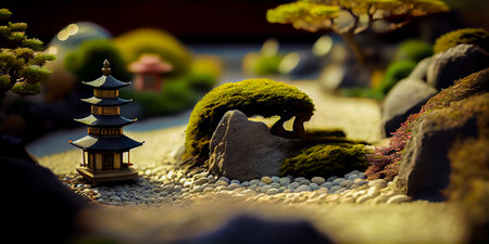 Create a peaceful and serene outdoor space. Include traditional Japanese elements such as rocks, gravel and plants. Stimulate mindfulness and meditation with garden design.の素材