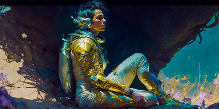 A futuristic retro aesthetic is paired with timeless contemporary streetwear. Multi-dimensional design inspired by cosmic symbols and dreams. Unique men's fashion that stands out in the multiverse.の素材