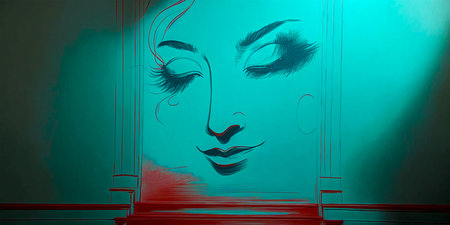 A unique and mysterious color palette for painting. The theme associated with the girl gives the picture depth and intrigue. The paintings evoke a sense of hidden emotions and secrets.の素材