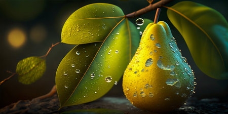 Fresh and natural pear fruit Grown without the use of chemicals and pesticides Delicious and nutritious snack optionの素材