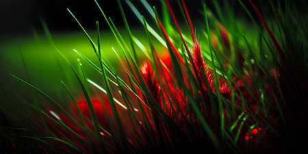 Take a closer look at Rossa on the grass in great detail. Feel the intricate beauty of one blade of grass with Rossa. Capture the subtle textures and colors of nature in this close-up shot.の素材
