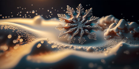 Beautiful and festive snowflake design Perfect for Christmas and winter themed projects or decorations A charming and whimsical addition to any holiday settingの素材
