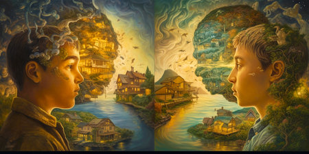 Experience the unique connection of twin telepathy in a split screen format. Uncover the secrets and mysteries hidden in the minds of gold. Immerse yourself in an exciting worldの素材