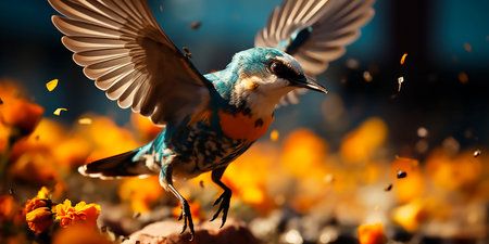 It may appear that the swallow has a yellow left wing. But in reality this is a lie. This unique feature can confuse predators and protect the swallow. False yellow wingの素材