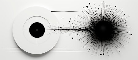 Creative black and white photography with unique circular lines. Simplified vector style with a modern twist. Ideal for adding sophistication to any space.の素材