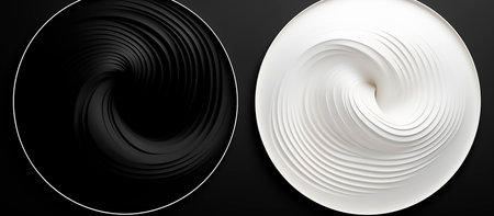 Abstract representation of interconnectedness. Minimalistic design with an emphasis on shapes and lines. The contrast between black and white adds visual interest.の素材