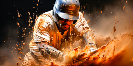 Create realistic baseball player animations. Advanced AI technology generates dynamic hitting motions. Ideal for sports video games or training simulations.の素材