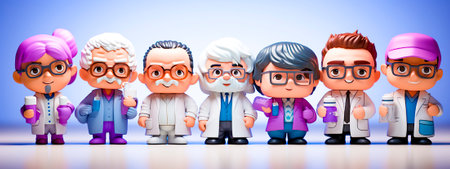 Fun and unique avatars for healthcare professionals Bright and colorful design that stands out Perfect for use in healthcare apps or websitesの素材