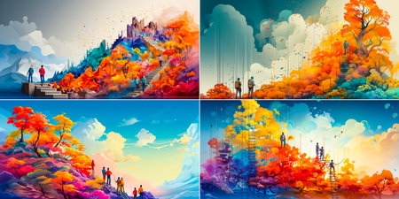 Grow your career with our landing page web banner. Flat design for a modern professional look Accelerate your career growth with an eye-catching banner Stand out from the competition with our expertsの素材