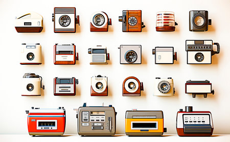 A set of contact icons in a stylish design. Perfect for adding to websites or business cards. Available in high-resolution formats for easy integration.の素材