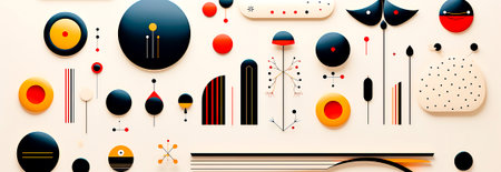 Black and white stylized design for a modern and minimalist look. Ideal for those looking for an elegant and sophisticated aesthetic. Includes many design elements such as patternsの素材