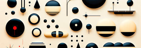 Black and white stylized design for a modern and minimalist look. Ideal for those looking for an elegant and sophisticated aesthetic. Includes many design elements such as patternsの素材