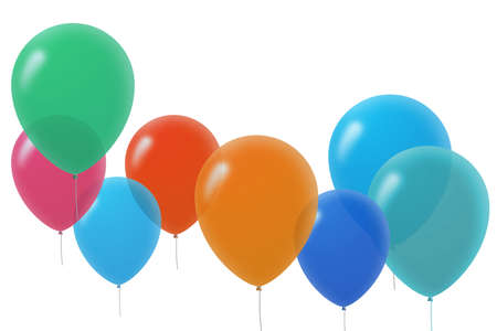 Colorful balloons, isolated on white background の写真素材