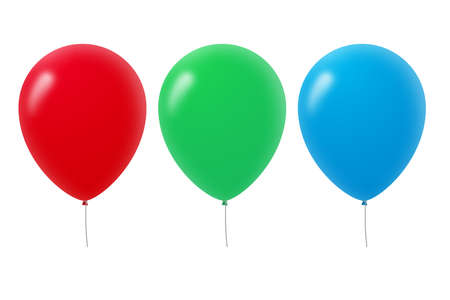 Colorful balloons, isolated on white background の写真素材