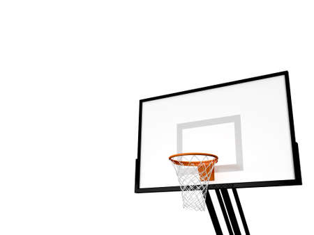 Basketball basket, isolated on white background.の写真素材