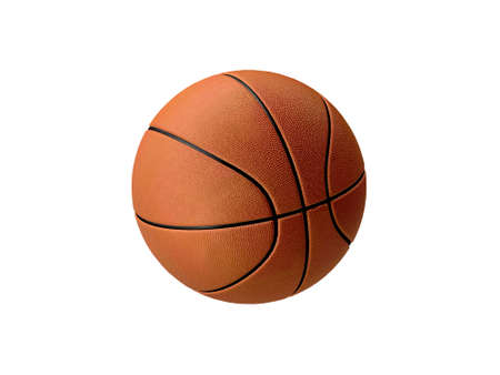 Basketball in orange with black stripes, isolated on white backgroundの写真素材